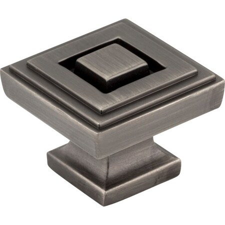Jeffrey Alexander 1-1/4" Overall Length Brushed Pewter Square Delmar Cabinet Knob 585L-BNBDL